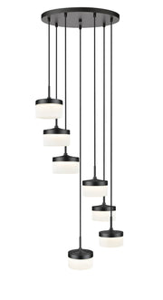 Renaud 7 Light 21" Pendant in Matte Black