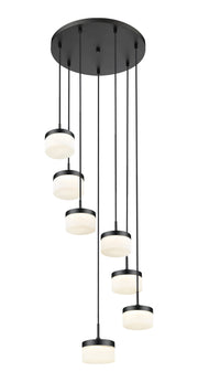 Renaud 7 Light 21" Pendant in Matte Black