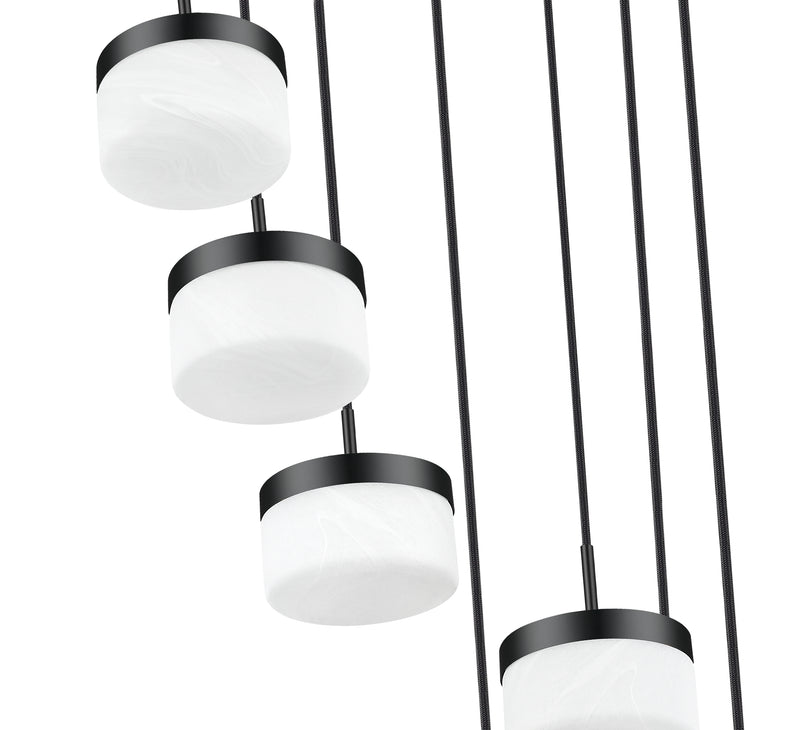 Renaud 7 Light 21" Pendant in Matte Black