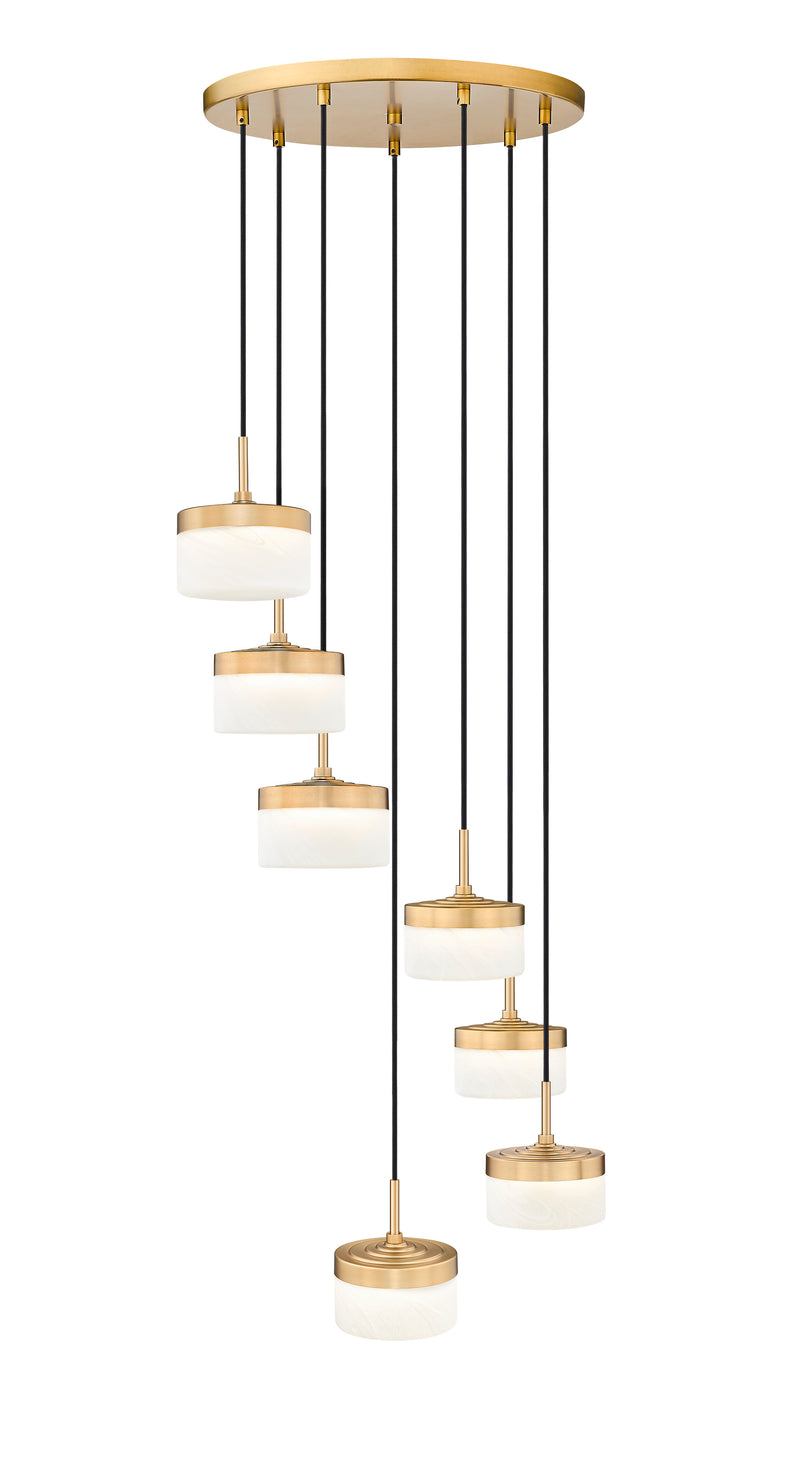 Renaud 7 Light 21" Pendant in Modern Gold