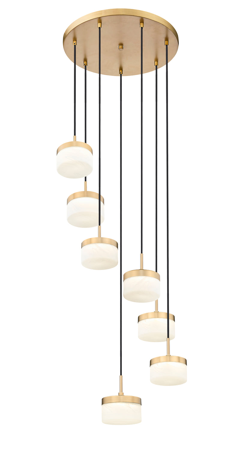 Renaud 7 Light 21" Pendant in Modern Gold