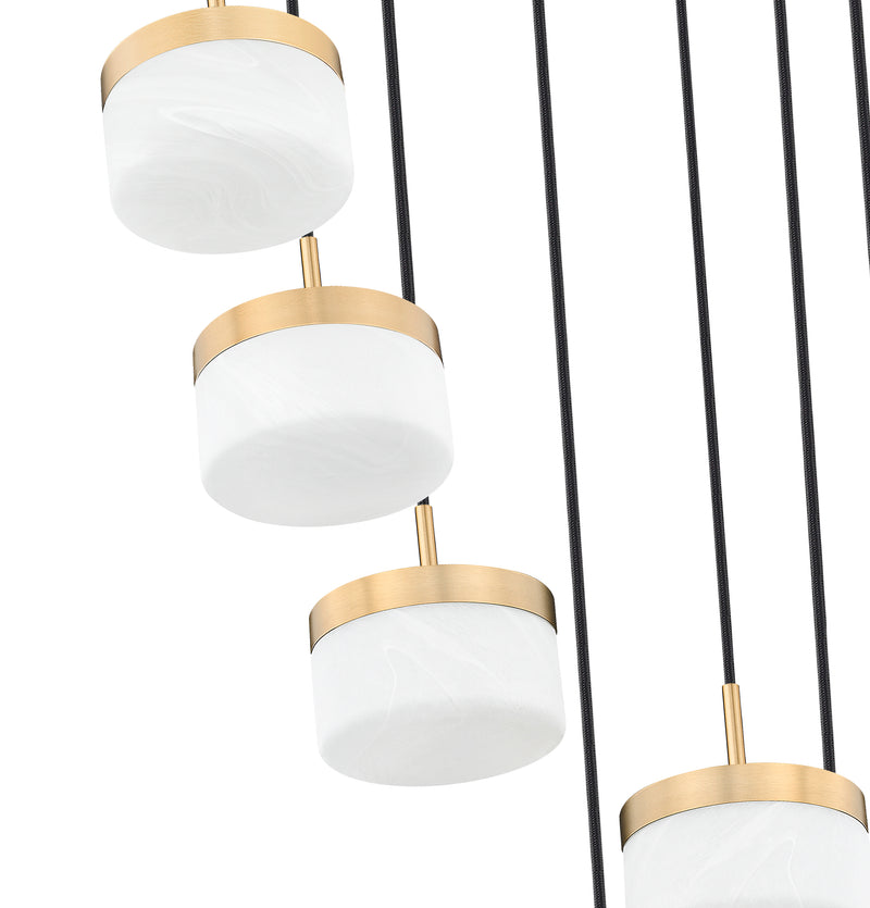 Renaud 7 Light 21" Pendant in Modern Gold