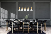 Aimie 5 Light 42" Linear Pendant, 13.25" Tall in Modern Gold in a room setting