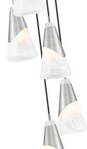 Aimie 5 Light 12" Pendant, 13.25" Tall in Brushed Nickel