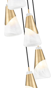 Aimie 5 Light 12" Pendant, 13.25" Tall in Modern Gold