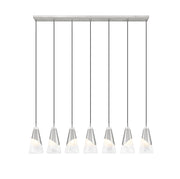 Aimie 7 Light 54" Linear Pendant, 13.25" Tall in Brushed Nickel
