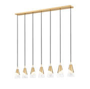 Aimie 7 Light 54" Linear Pendant, 13.25" Tall in Modern Gold