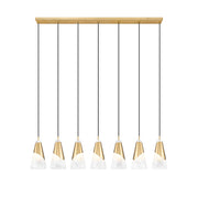 Aimie 7 Light 54" Linear Pendant, 13.25" Tall in Modern Gold