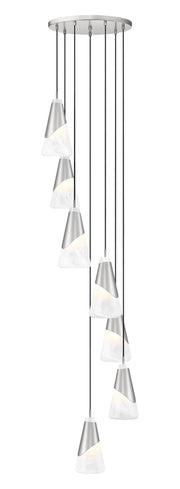 Aimie 7 Light 18" Pendant, 13.25" Tall in Brushed Nickel