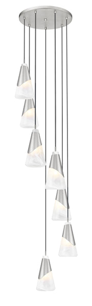 Aimie 7 Light 18" Pendant, 13.25" Tall in Brushed Nickel