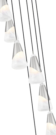 Aimie 7 Light 18" Pendant, 13.25" Tall in Brushed Nickel