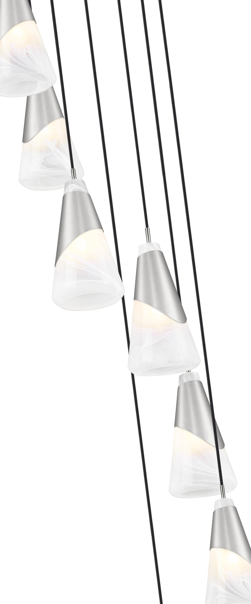 Aimie 7 Light 18" Pendant, 13.25" Tall in Brushed Nickel