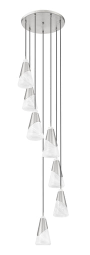 Aimie 7 Light 18" Pendant, 13.25" Tall in Brushed Nickel