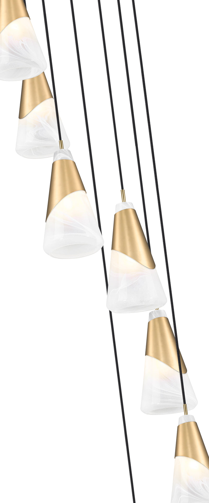 Aimie 7 Light 18" Pendant, 13.25" Tall in Modern Gold