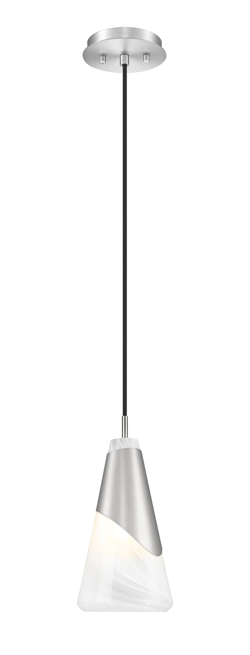 Aimie 1 Light 6" Pendant, Cord Mount in Brushed Nickel