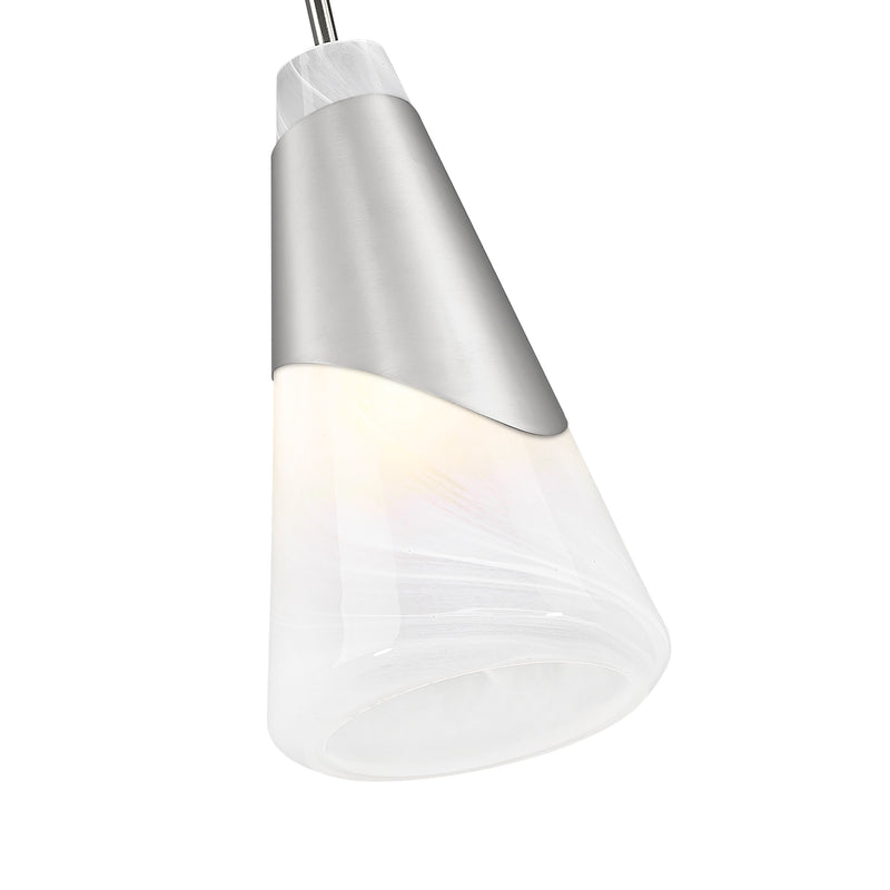 Aimie 1 Light 6" Pendant, Cord Mount in Brushed Nickel