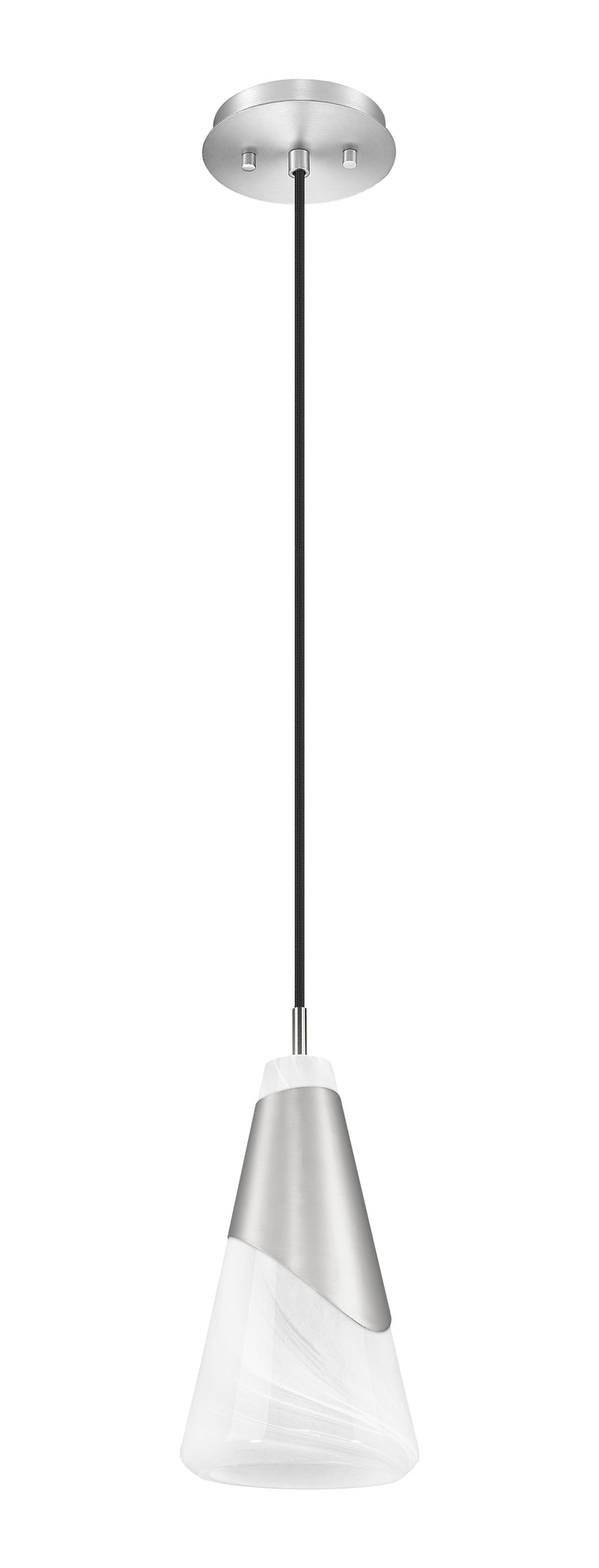 Aimie 1 Light 6" Pendant, Cord Mount in Brushed Nickel