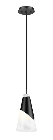 Aimie 1 Light 6" Pendant, Cord Mount in Matte Black