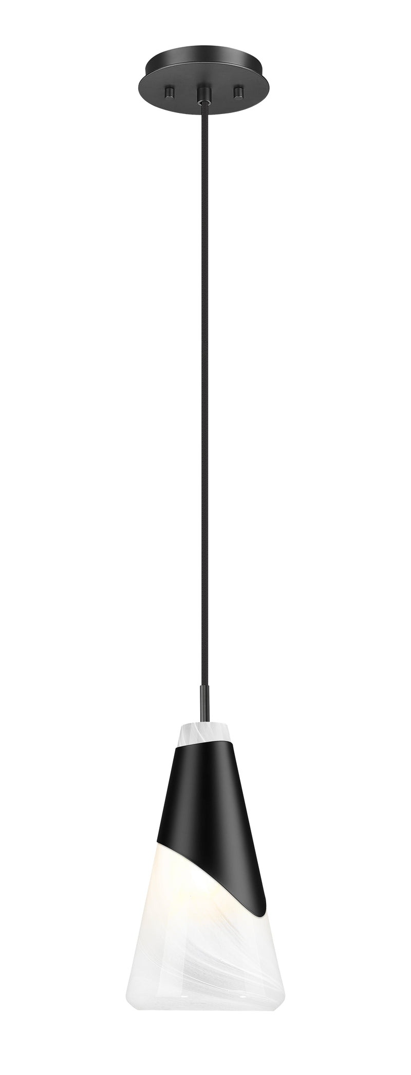 Aimie 1 Light 6" Pendant, Cord Mount in Matte Black