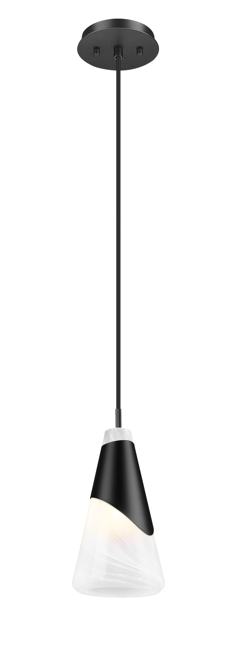Aimie 1 Light 6" Pendant, Cord Mount in Matte Black