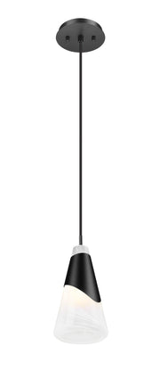 Aimie 1 Light 6" Pendant, Cord Mount in Matte Black