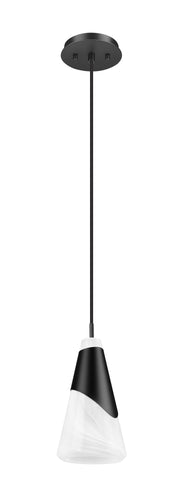 Aimie 1 Light 6" Pendant, Cord Mount in Matte Black