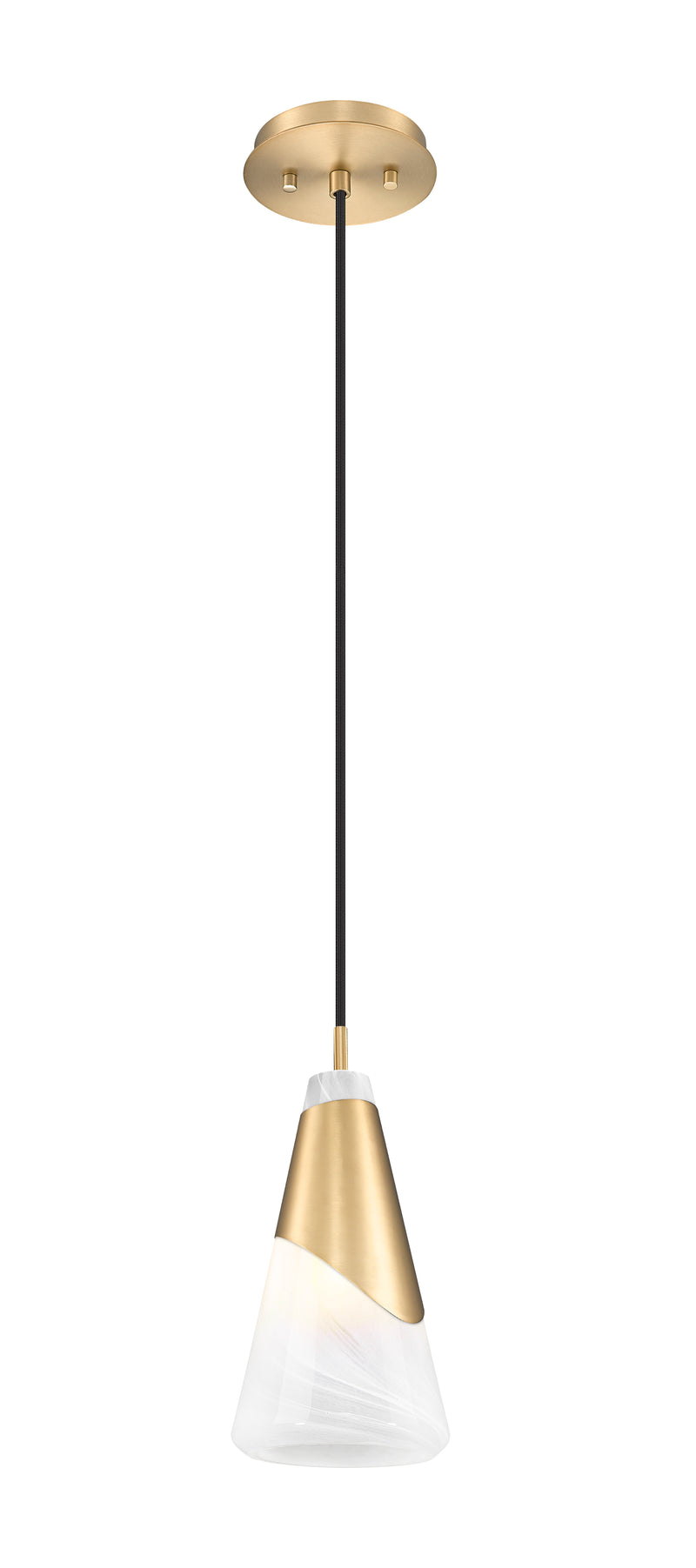 Aimie 1 Light 6" Pendant, Cord Mount in Modern Gold