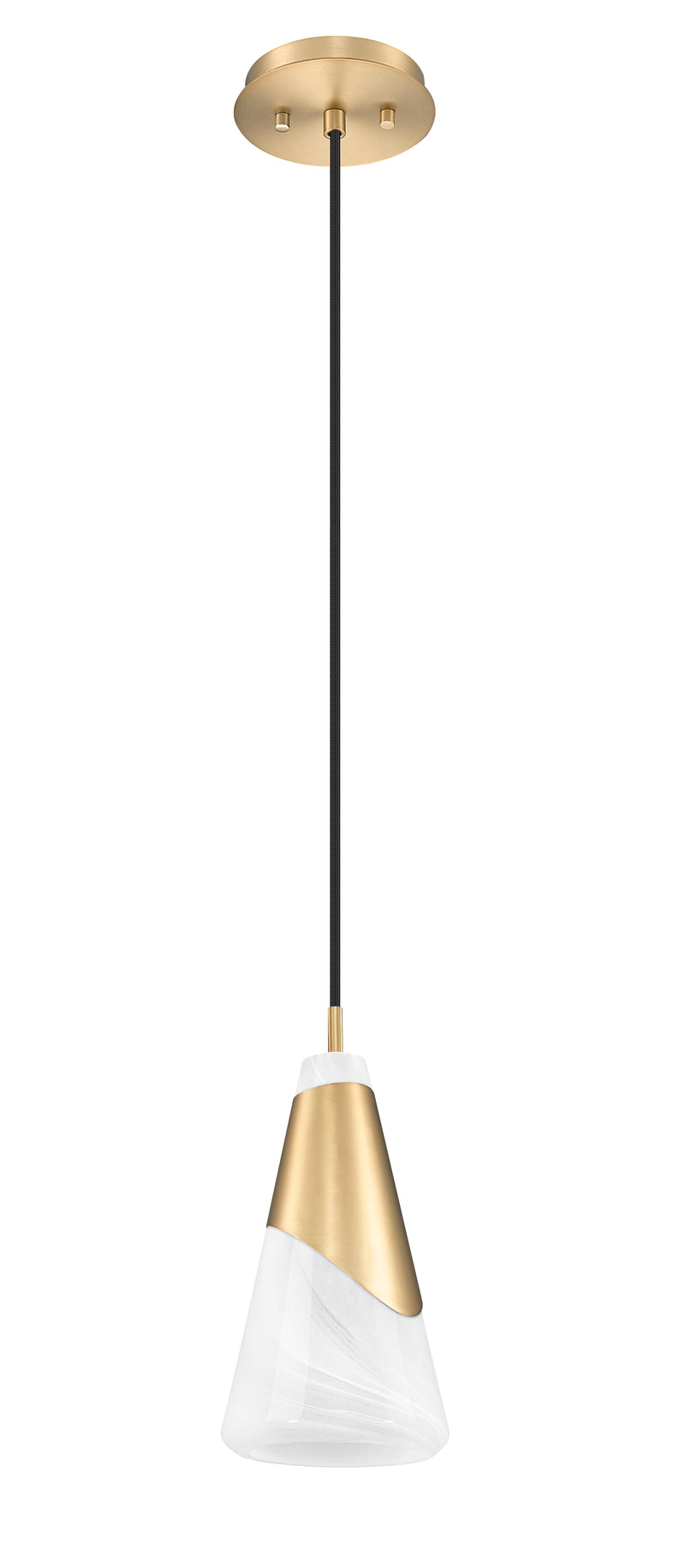 Aimie 1 Light 6" Pendant, Cord Mount in Modern Gold