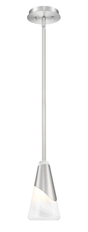 Aimie 1 Light 6" Pendant, Rod Mount in Brushed Nickel