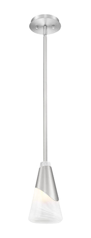 Aimie 1 Light 6" Pendant, Rod Mount in Brushed Nickel