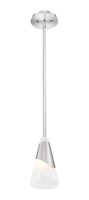 Aimie 1 Light 6" Pendant, Rod Mount in Brushed Nickel