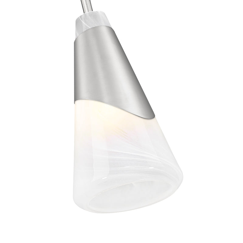 Aimie 1 Light 6" Pendant, Rod Mount in Brushed Nickel
