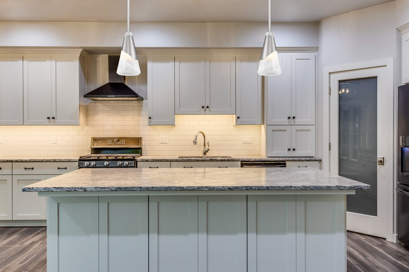 Aimie 1 Light 6" Pendant, Rod Mount in Brushed Nickel in a room setting