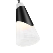 Aimie 1 Light 6" Pendant, Rod Mount in Matte Black