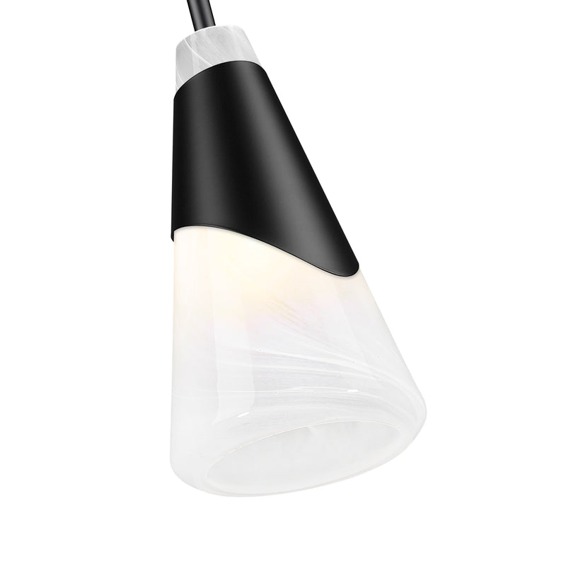 Aimie 1 Light 6" Pendant, Rod Mount in Matte Black
