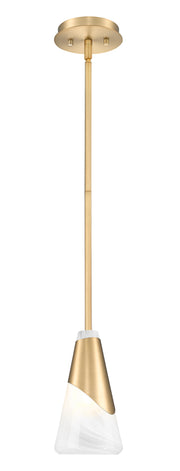 Aimie 1 Light 6" Pendant, Rod Mount in Modern Gold