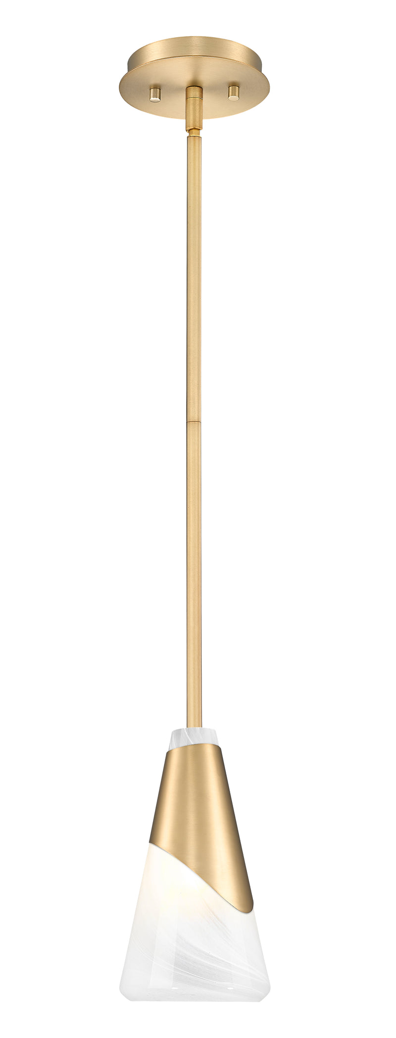 Aimie 1 Light 6" Pendant, Rod Mount in Modern Gold