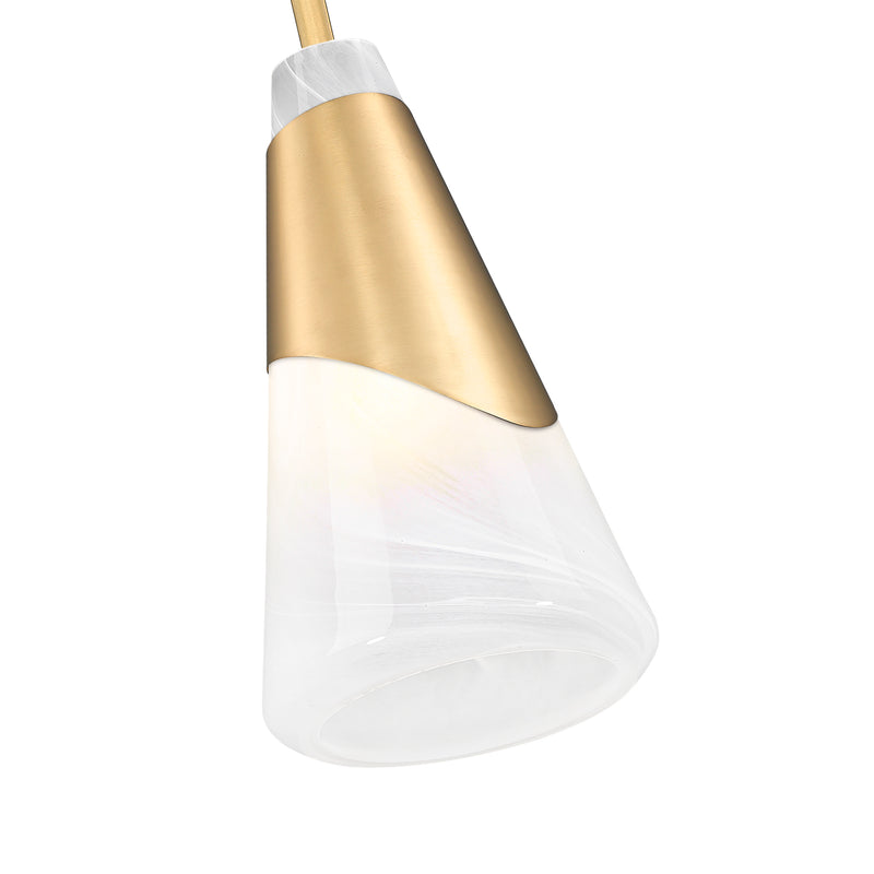 Aimie 1 Light 6" Pendant, Rod Mount in Modern Gold