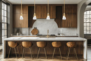 Aimie 1 Light 6" Pendant, Rod Mount in Modern Gold in a room setting