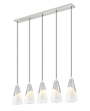 Aimie 5 Light 42" Linear Pendant, 15.75" Tall in Brushed Nickel