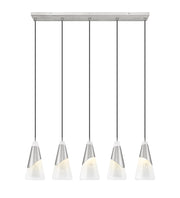 Aimie 5 Light 42" Linear Pendant, 15.75" Tall in Brushed Nickel