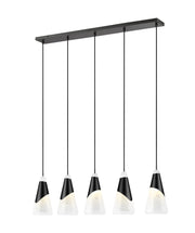 Aimie 5 Light 42" Linear Pendant, 15.75" Tall in Matte Black