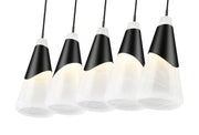 Aimie 5 Light 42" Linear Pendant, 15.75" Tall in Matte Black
