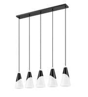 Aimie 5 Light 42" Linear Pendant, 15.75" Tall in Matte Black