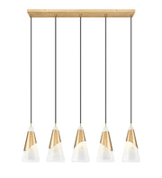 Aimie 5 Light 42" Linear Pendant, 15.75" Tall in Modern Gold