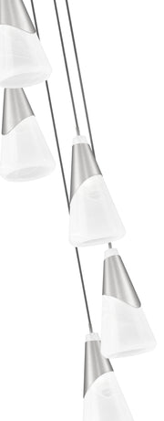 Aimie 5 Light 12" Pendant, 15.75" Tall in Brushed Nickel