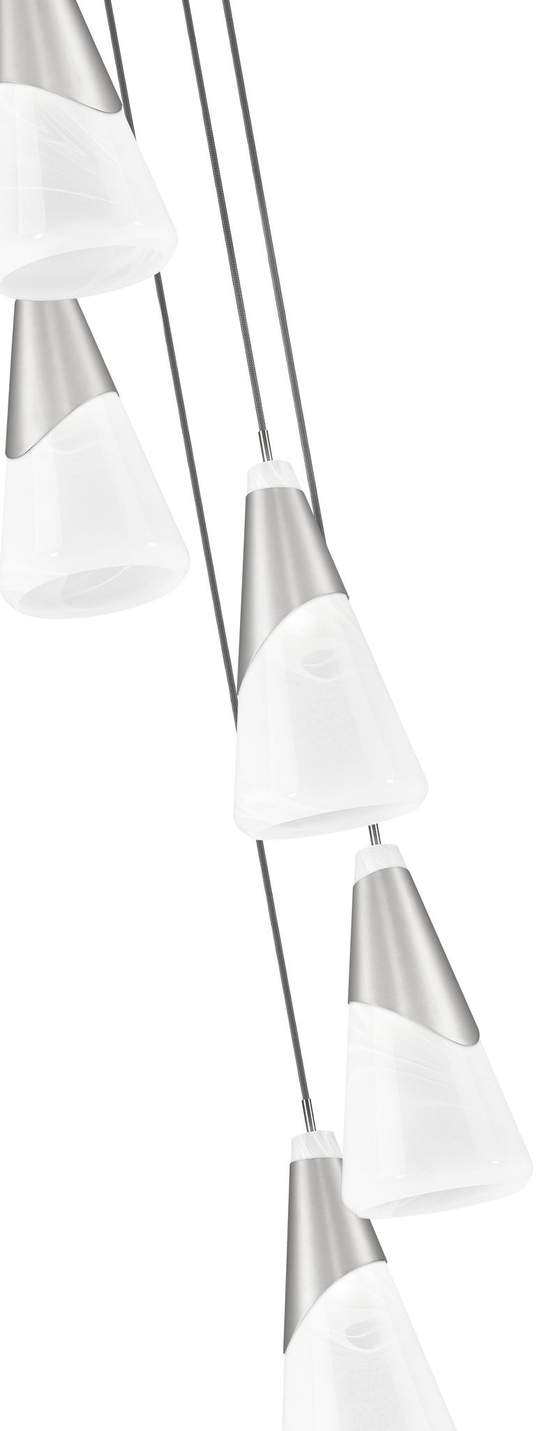 Aimie 5 Light 12" Pendant, 15.75" Tall in Brushed Nickel