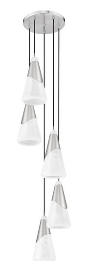 Aimie 5 Light 12" Pendant, 15.75" Tall in Brushed Nickel