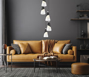Aimie 5 Light 12" Pendant, 15.75" Tall in Matte Black in a room setting