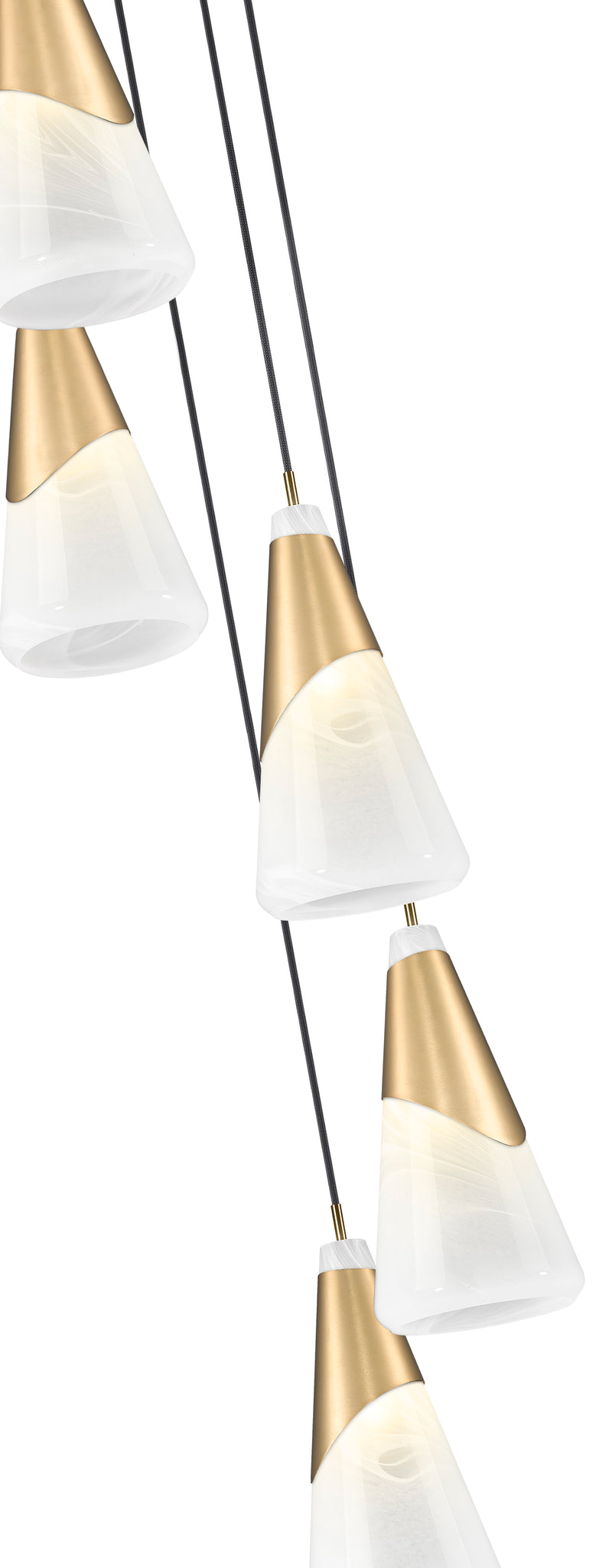Aimie 5 Light 12" Pendant, 15.75" Tall in Modern Gold